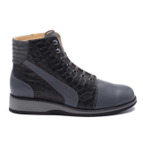035 Grey/black leather