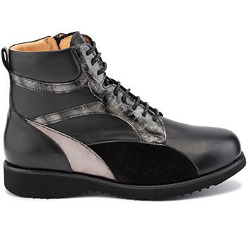 L1602/X872 fantasy leather black/grey combi