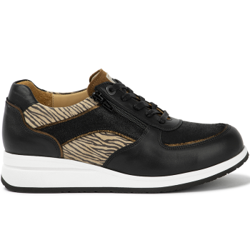 7043.3.030 Leather Black/Zebra Beige Combi