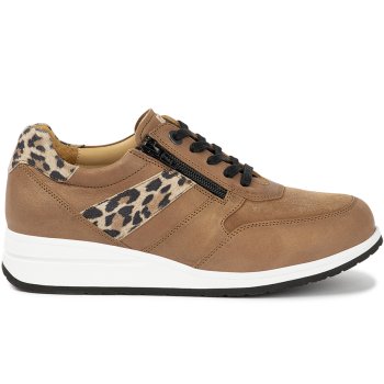 7038.3.333 Leather Cognac/Leopard  Beige Combi